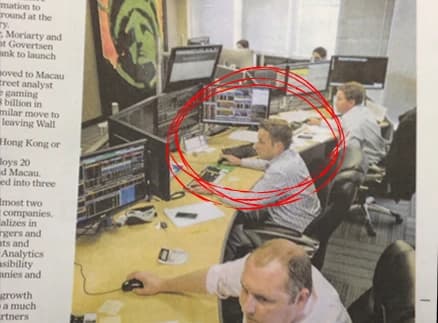 Travis at the equities trading desk